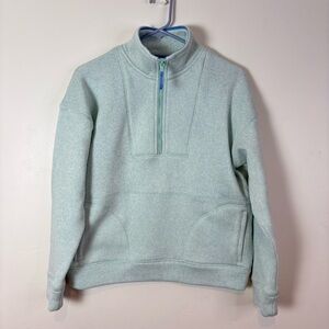 Vineyard Vines Light Blue Quarter Zip Pull Over Fleece Sweater Size Medium Teal
